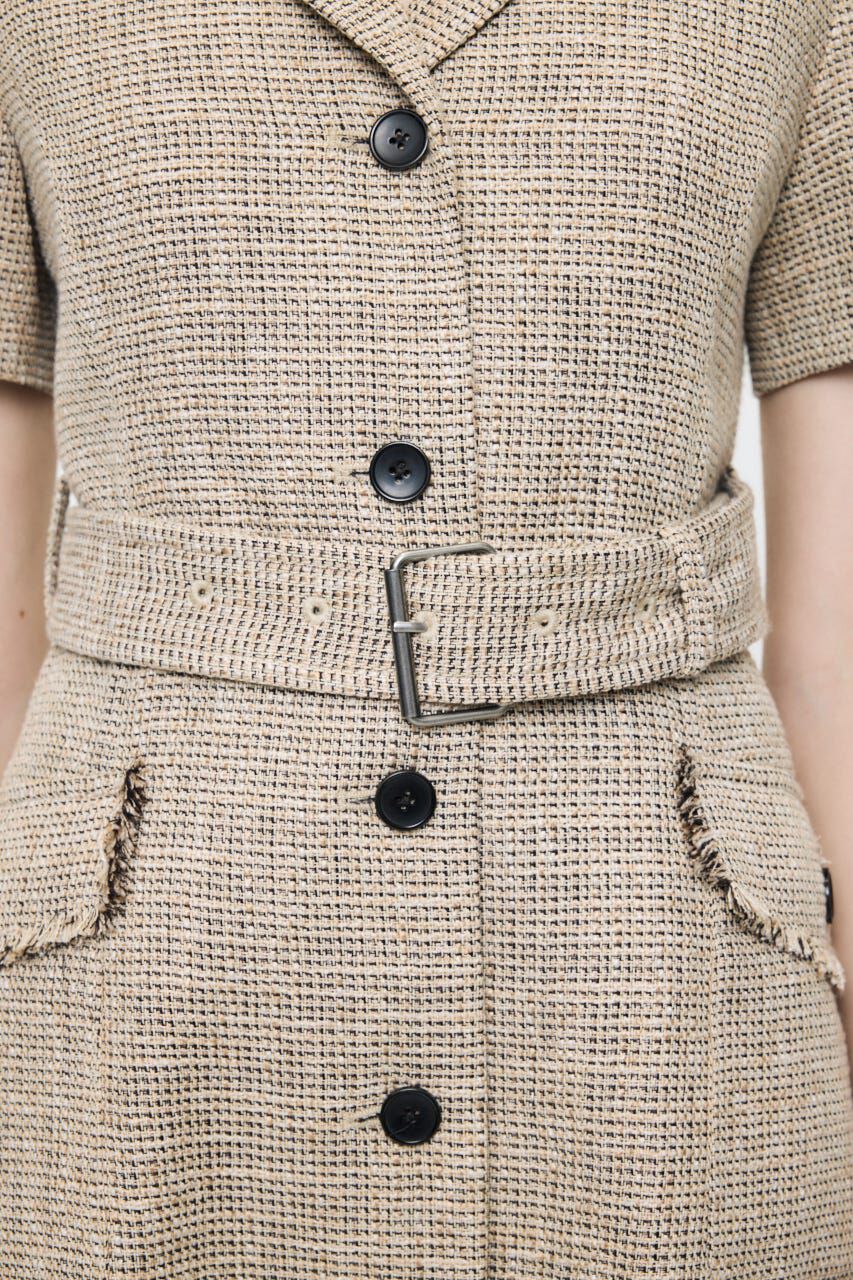 MOUSSY「TWEEDED MINI ドレス」|ワンピース|