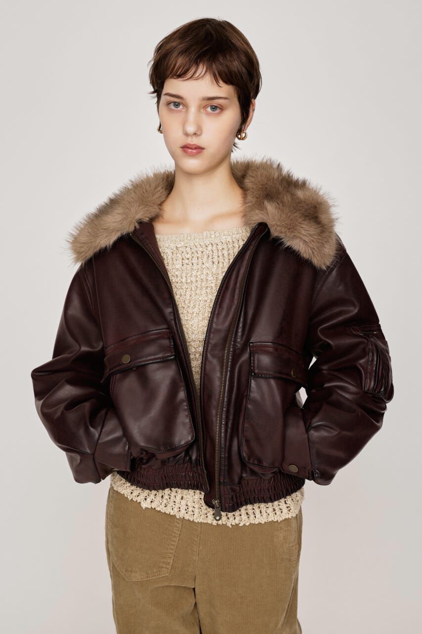 SLY「WASHED PUFFER SHORT ブルゾン」|ブルゾン・スタジャン|D/RED3