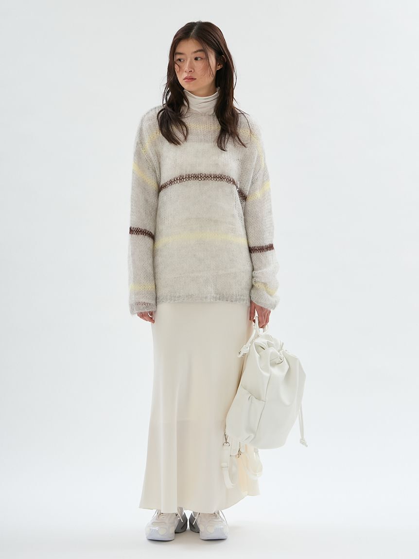 emmi atelier「emmiロゴゴムジャガードサテンナロースカート」|スカート|