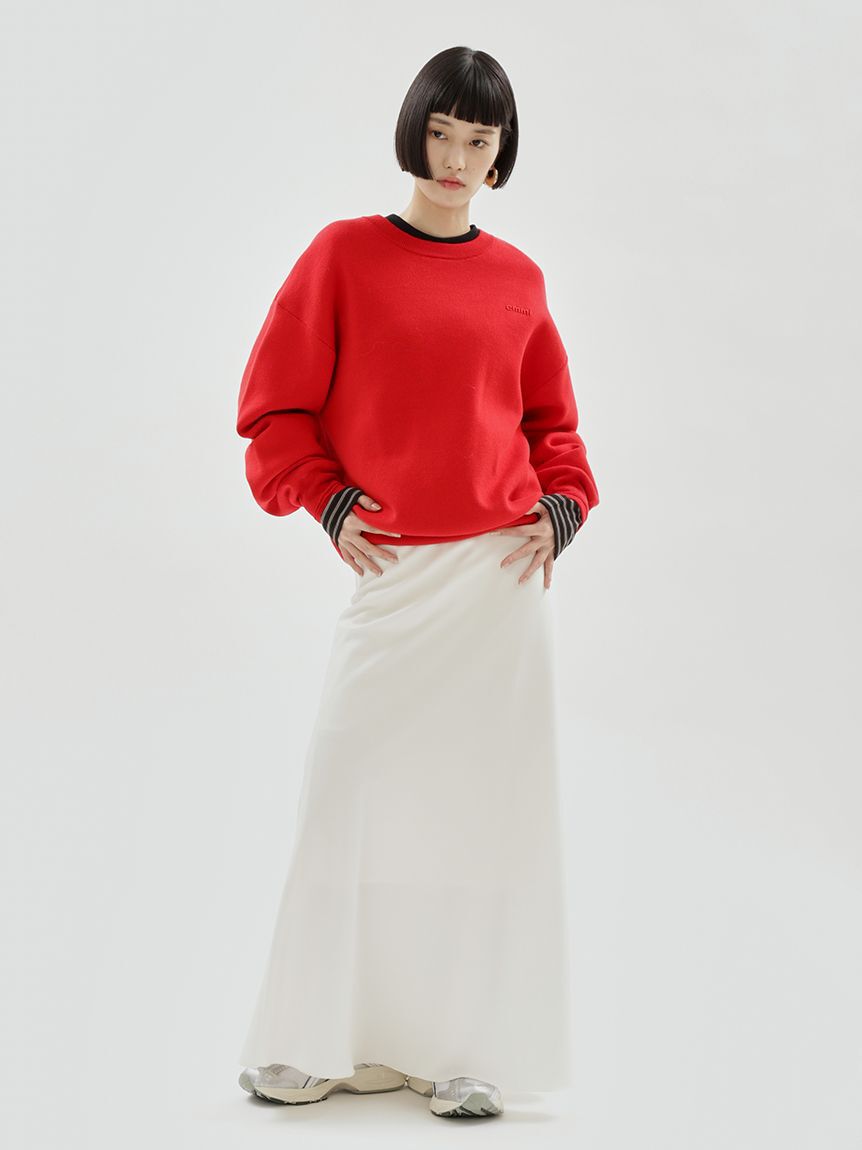 emmi atelier「emmiロゴゴムジャガードサテンナロースカート」|スカート|