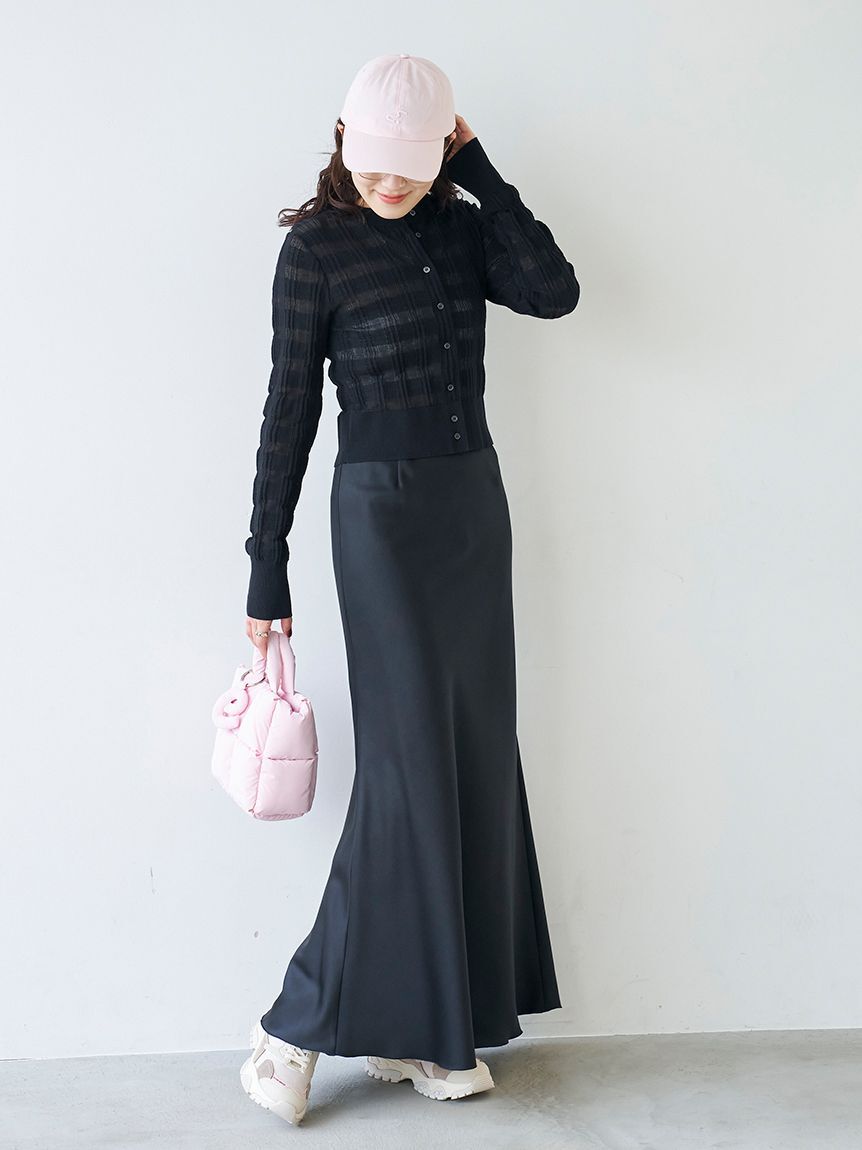 emmi atelier「emmiロゴゴムジャガードサテンナロースカート」|スカート|