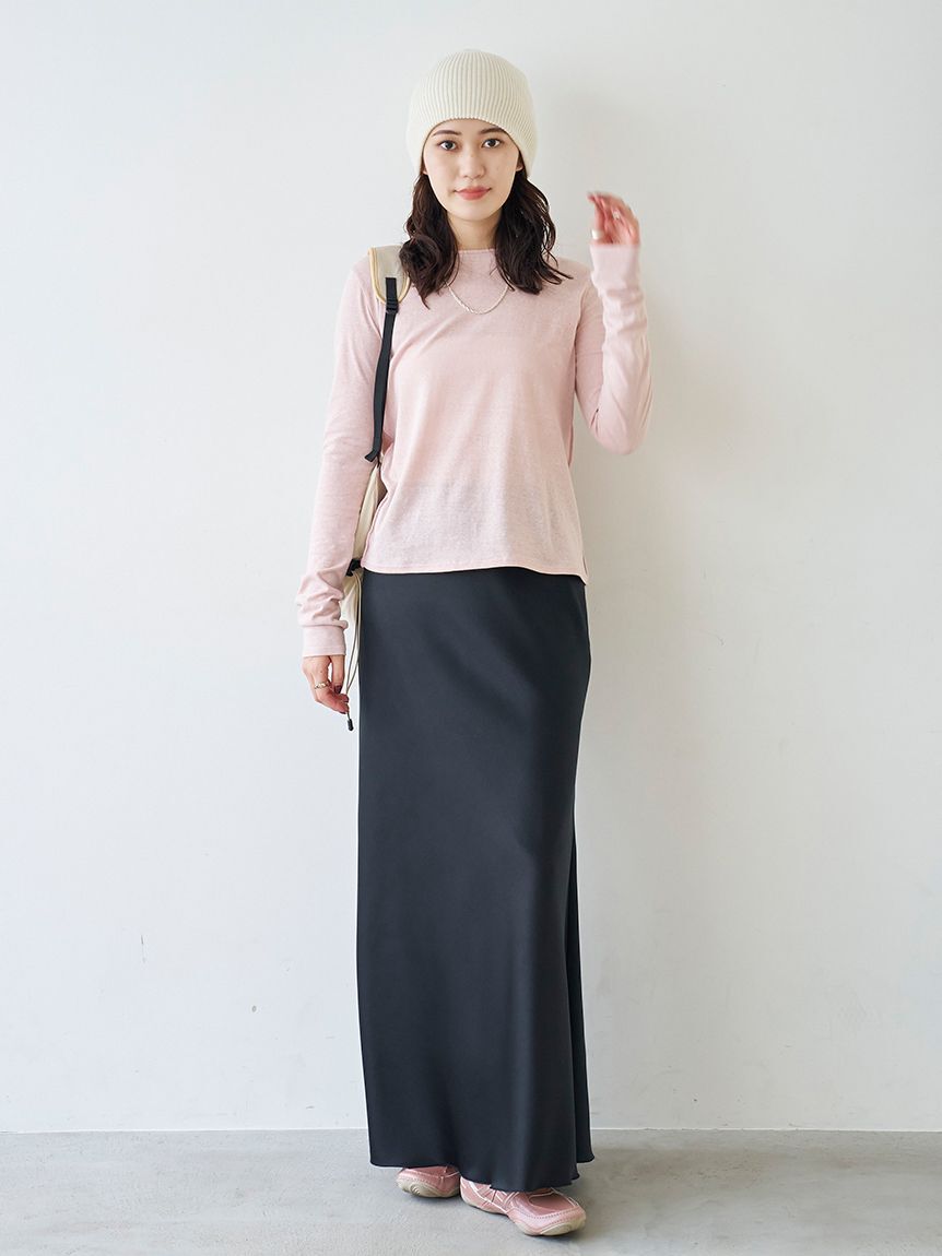 emmi atelier「emmiロゴゴムジャガードサテンナロースカート」|スカート|