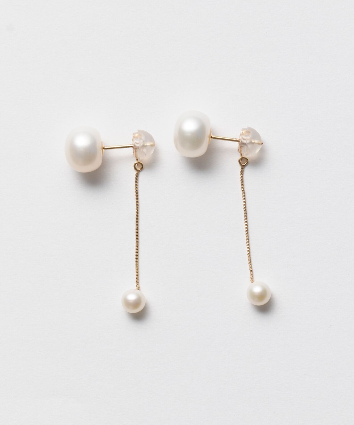 JUPITER「【K10】ダブル淡水パールピアス」|ピアス|