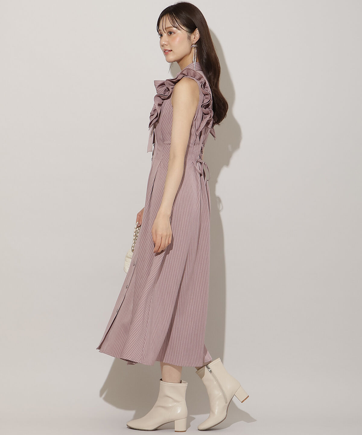 WILLSELECTION「フリルスリーブリボンタイシャツワンピース」|ワンピース|