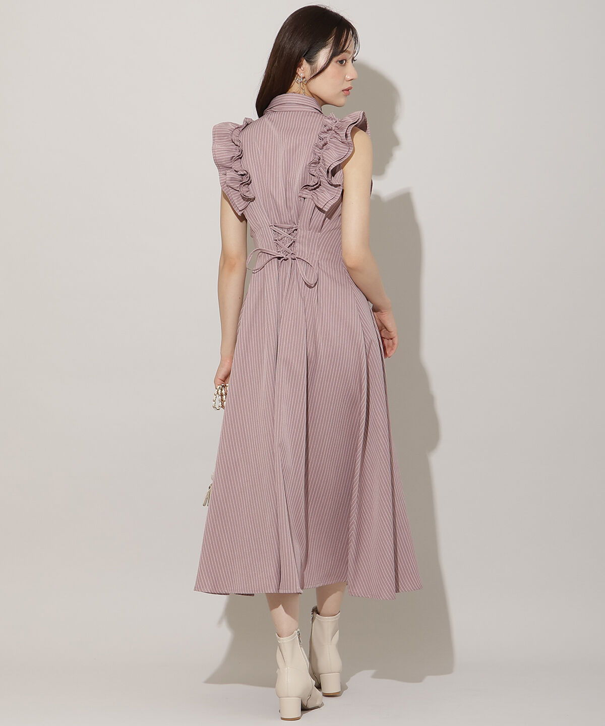 WILLSELECTION「フリルスリーブリボンタイシャツワンピース」|ワンピース|