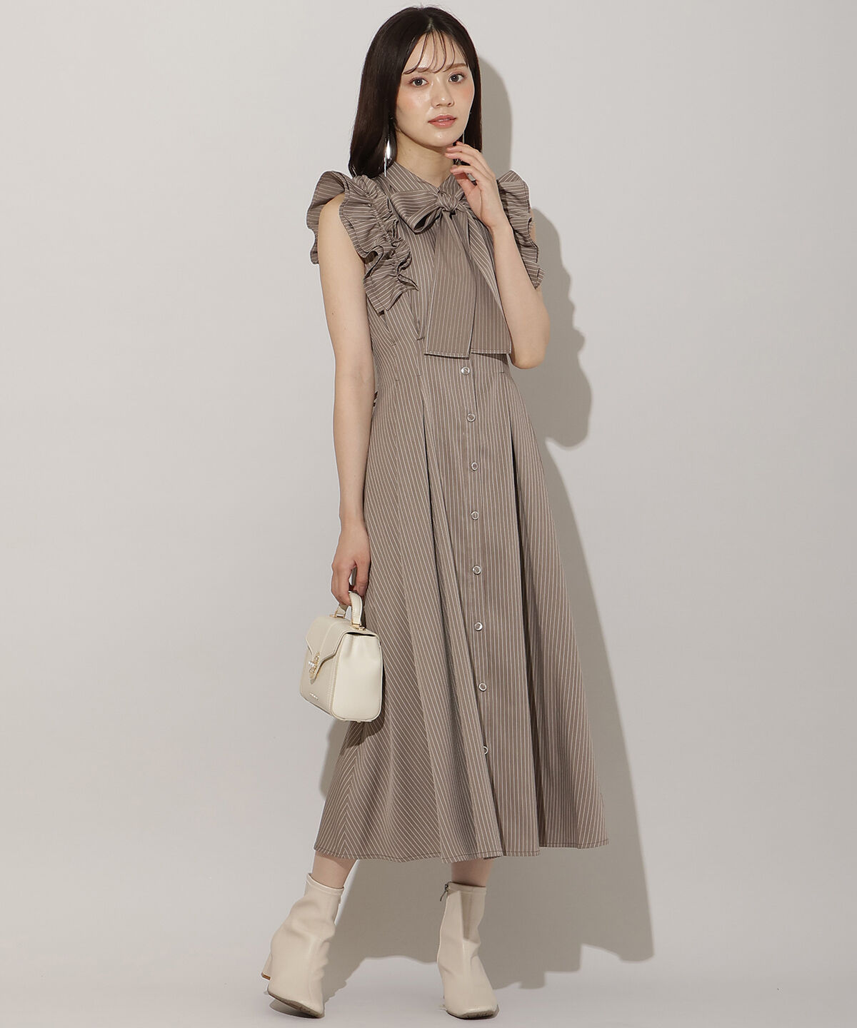 WILLSELECTION「フリルスリーブリボンタイシャツワンピース」|ワンピース|