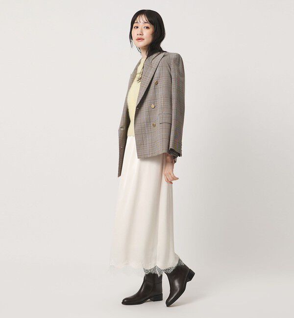 UNITED ARROWS「サテン レース コンビ スカート」|スカート|