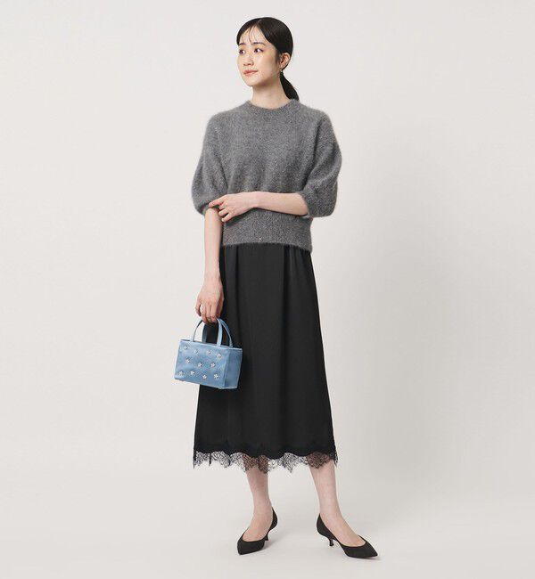 UNITED ARROWS「サテン レース コンビ スカート」|スカート|