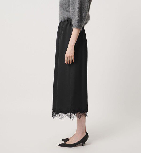 UNITED ARROWS「サテン レース コンビ スカート」|スカート|