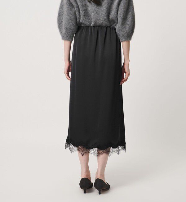 UNITED ARROWS「サテン レース コンビ スカート」|スカート|