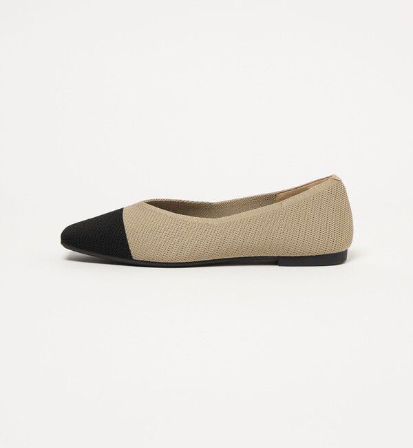 UNITED ARROWS green label relaxing「ウェルネス ニット スクエアVカット シューズ 撥水 ウォッシャブル」|バレエシューズ|