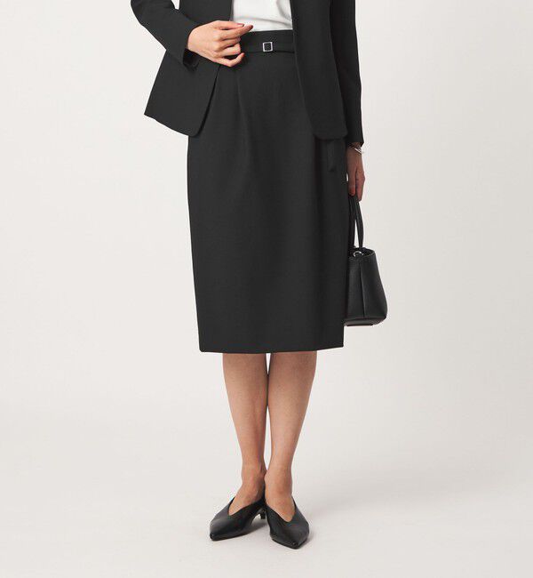 UNITED ARROWS green label relaxing「［size SHORT/TALLあり］ライト ダブルクロス タイトスカート」|タイト|BLACK