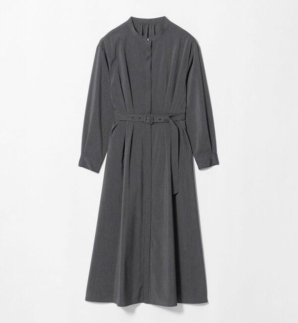 UNITED ARROWS green label relaxing「ベルト フレア ロングスリーブ ワンピース」|ワンピース|MD.GRAY