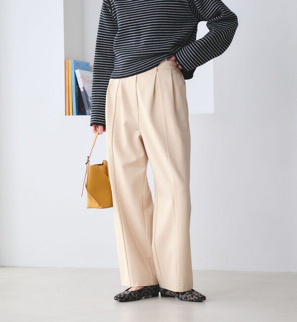 BEAUTY&YOUTH UNITED ARROWS「【WEB限定 Wardrobe DAILY MINIMAL】ジャージー タックカーブパンツ ウォッシャブル」|その他|OFF WHITE