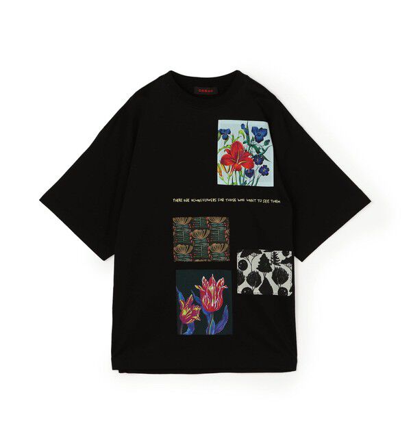 CABaN「スビンコットン TULIP BLOOMTシャツ」|Tシャツ・カットソー|18 ブラック系