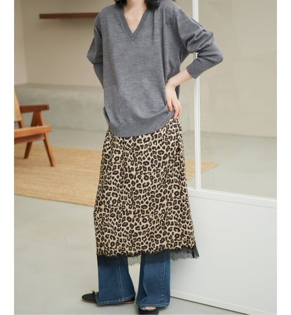 SLOBE IENA「《シリーズあり》ウォッシャブルプレーンオーバーVネックニット」|ニット・セーター|グレー