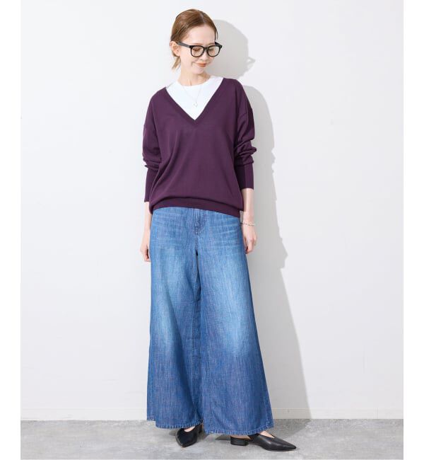SLOBE IENA「《シリーズあり》ウォッシャブルプレーンオーバーVネックニット」|ニット・セーター|