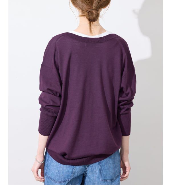 SLOBE IENA「《シリーズあり》ウォッシャブルプレーンオーバーVネックニット」|ニット・セーター|