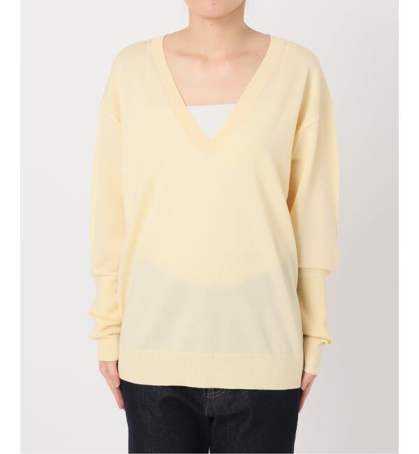 SLOBE IENA「《シリーズあり》ウォッシャブルプレーンオーバーVネックニット」|ニット・セーター|