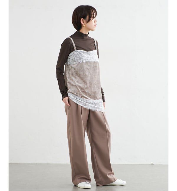 IENA「《一部店舗限定》シアーベロアレースツキキャミ」|シャツ・ブラウス|