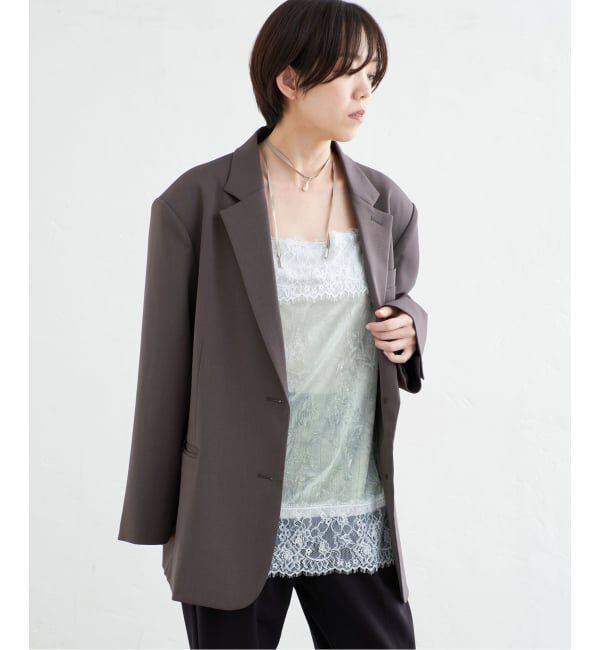 IENA「《一部店舗限定》シアーベロアレースツキキャミ」|シャツ・ブラウス|