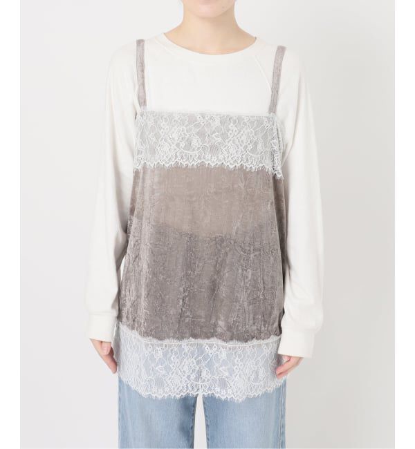 IENA「《一部店舗限定》シアーベロアレースツキキャミ」|シャツ・ブラウス|