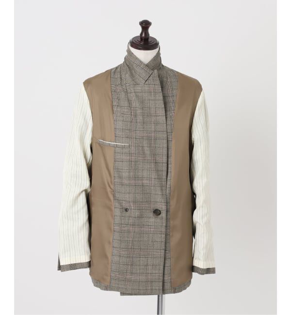 Spick and Span「《セットアップ可》ウールブレンドグレンチェックジャケット」|テーラードジャケット|