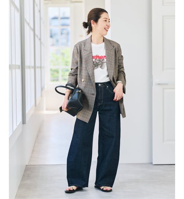 Spick and Span「《セットアップ可》ウールブレンドグレンチェックジャケット」|テーラードジャケット|