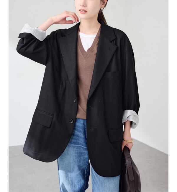 FRAMeWORK「COUTURE DADAM big jk single cashmere ble」|テーラードジャケット|ブラック