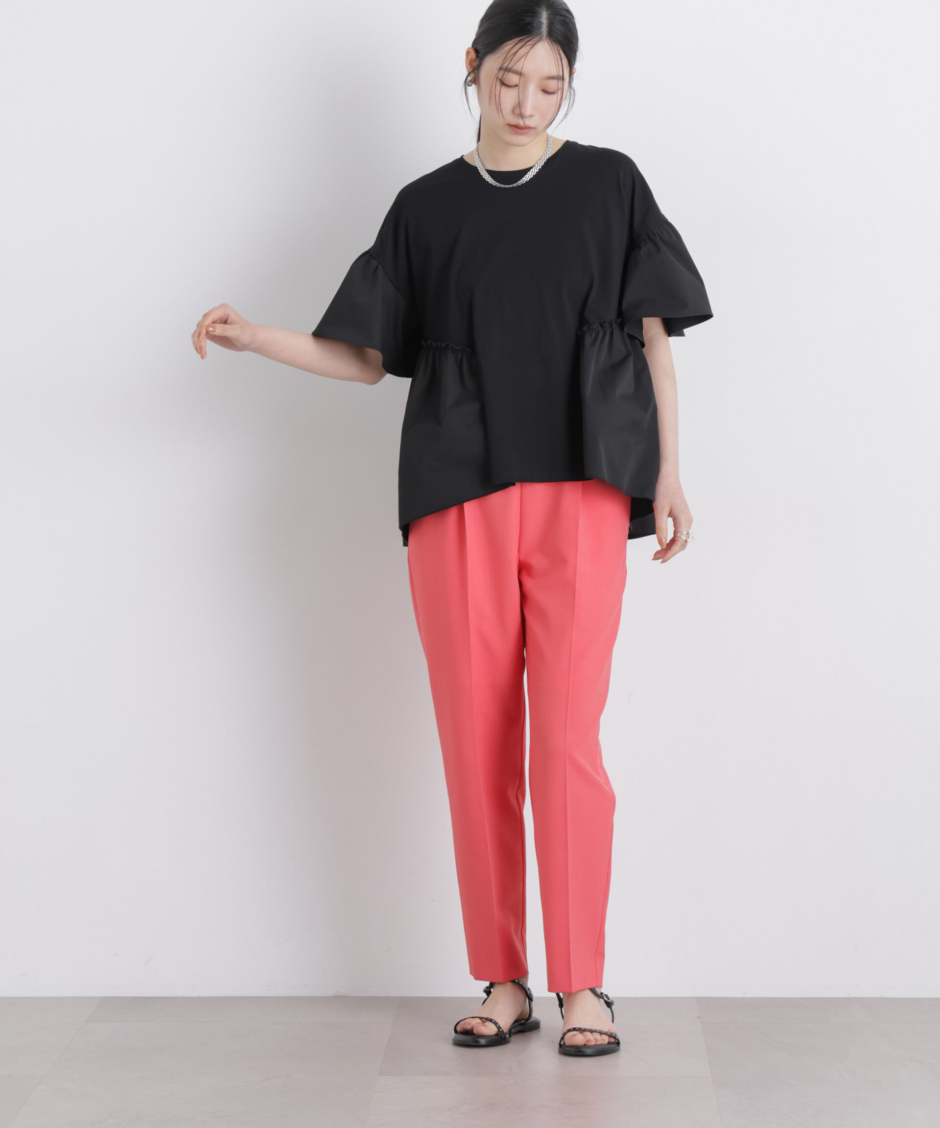 NANO universe「ライトファンクションイージーテーパードパンツ」|チノ|
