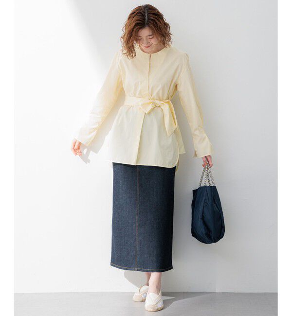23区「CANCLINI スキッパーベルト付き ブラウス」|シャツ・ブラウス|