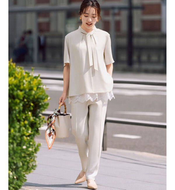 23区「【Oggi・CLASSY.掲載】ストレッチジョーゼット テーパード パンツ」|その他|