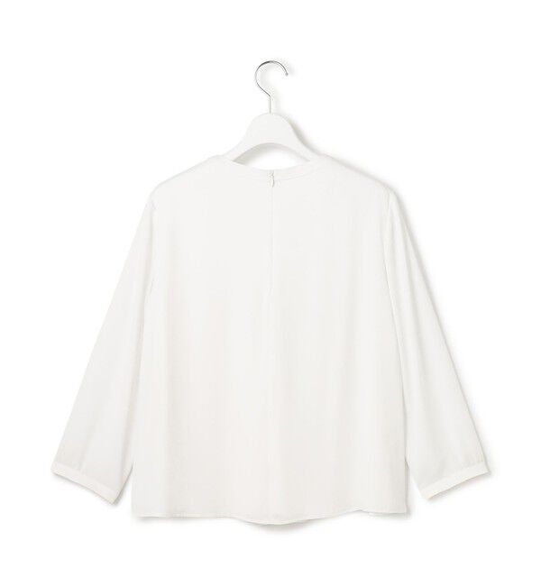 23区「【洗える】シルキーデシン バーアクセント ブラウス」|Tシャツ・カットソー|