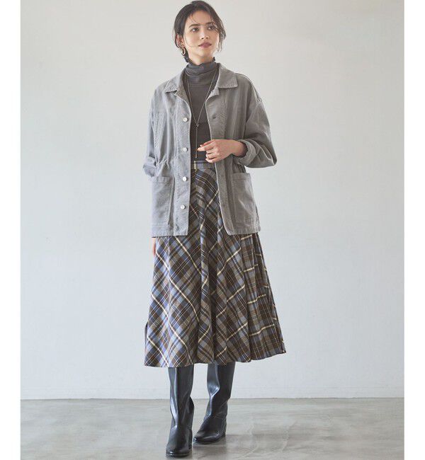 23区「【SLOW/一部店舗限定】コットンチェック ミディ丈スカート」|スカート|