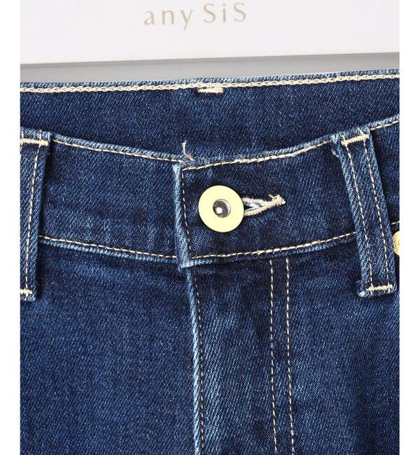 ANY SIS「【美Denimシリーズ】センタープレスセミフレア デニム」|デニム|