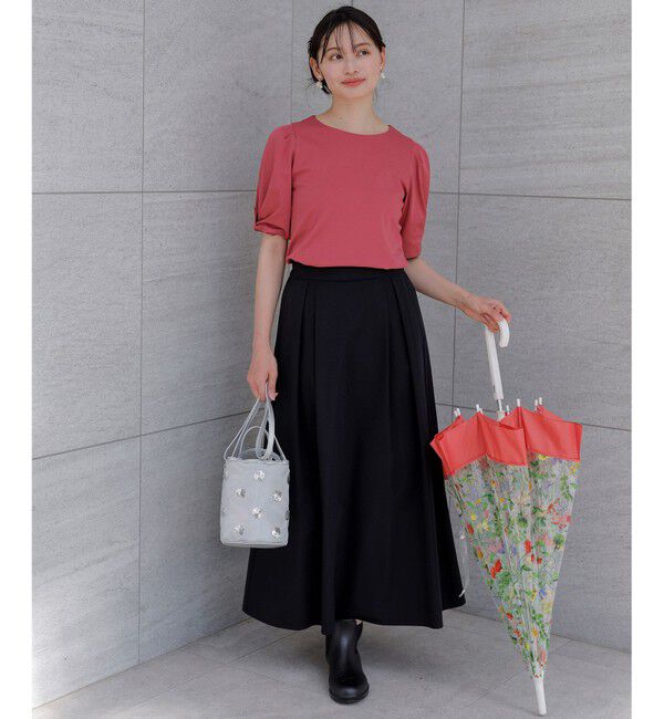 ANY SIS「【撥水・汗ジミ防止・UVケア・洗える】袖タック Tシャツ」|Tシャツ・カットソー|