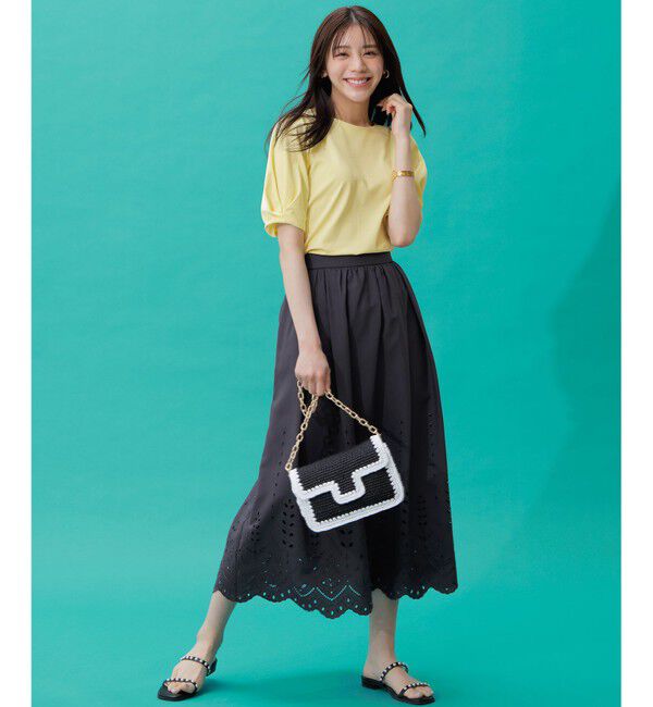 ANY SIS「【撥水・汗ジミ防止・UVケア・洗える】袖タック Tシャツ」|Tシャツ・カットソー|