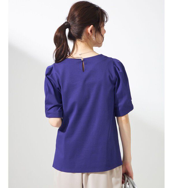 ANY SIS「【撥水・汗ジミ防止・UVケア・洗える】袖タック Tシャツ」|Tシャツ・カットソー|