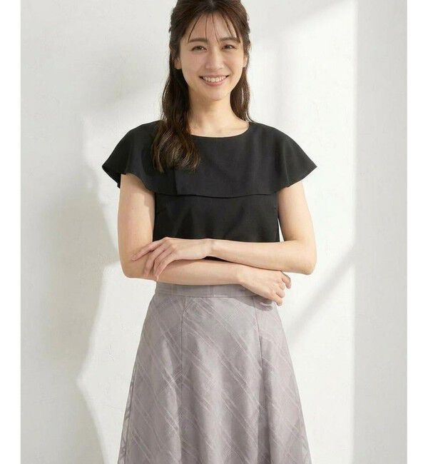 ANY SIS「ケープディテール カットソー」|Tシャツ・カットソー|ブラック