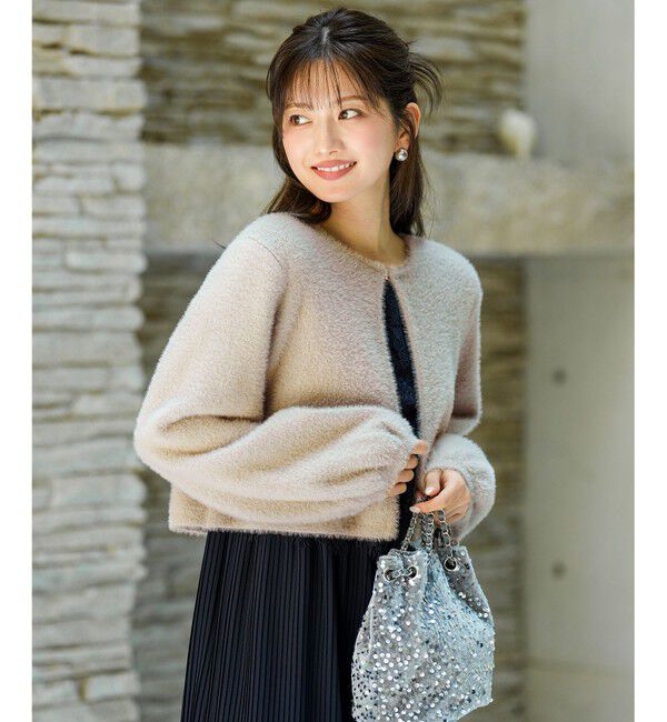 ANY SIS「【Lily Calin】フェザーニット カーディガン」|カーディガン|