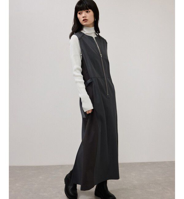 ADAM ET ROPE'「【WEB限定】2WAYコンビジャンパースカート」|ワンピース|チャコール(06)