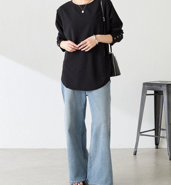  「シアー切替カットジョーゼットプルオーバー」|Tシャツ・カットソー|