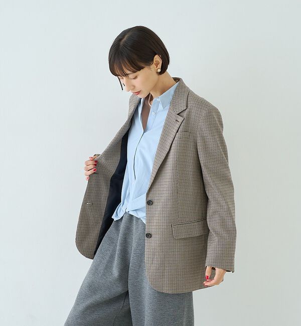 Rouge vif「ウール混ストレッチツイルシングルテーラージャケット」|テーラードジャケット|