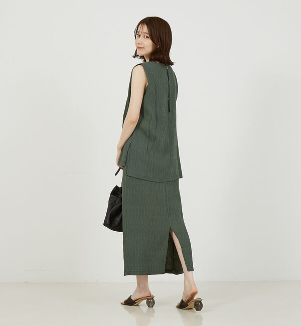 abahouse mavie「【セットアップ対応】楊柳バックジップノースリプルオーバー」|シャツ・ブラウス|