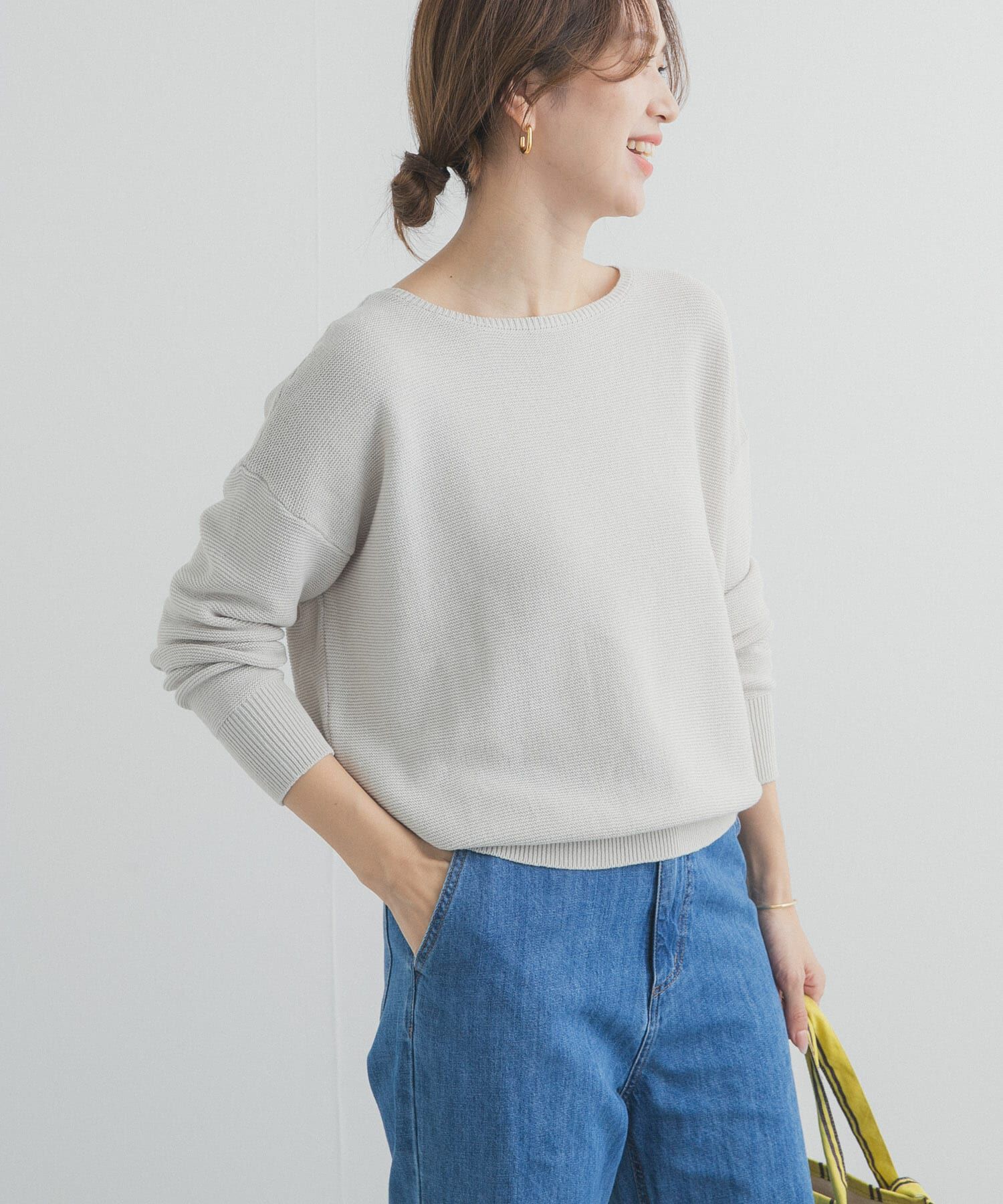 URBAN RESEARCH DOORS「コットンボートネックガーターKNIT」|ニット・セーター|