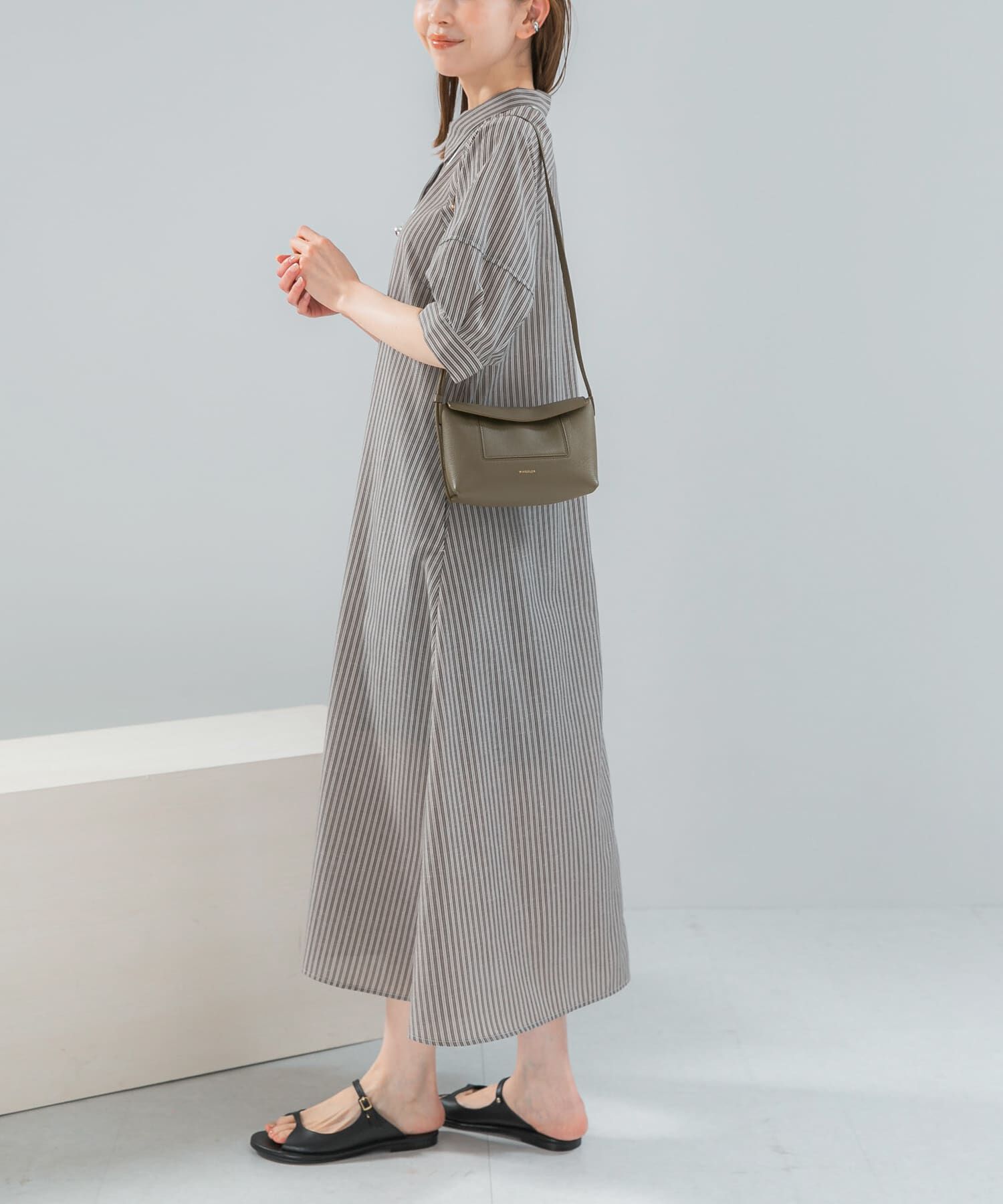 URBAN RESEARCH ROSSO「『WEB限定』『UR TECH Smart Linen Touch』イージーリネンシャツワンピース」|ワンピース|ブラウン系その他