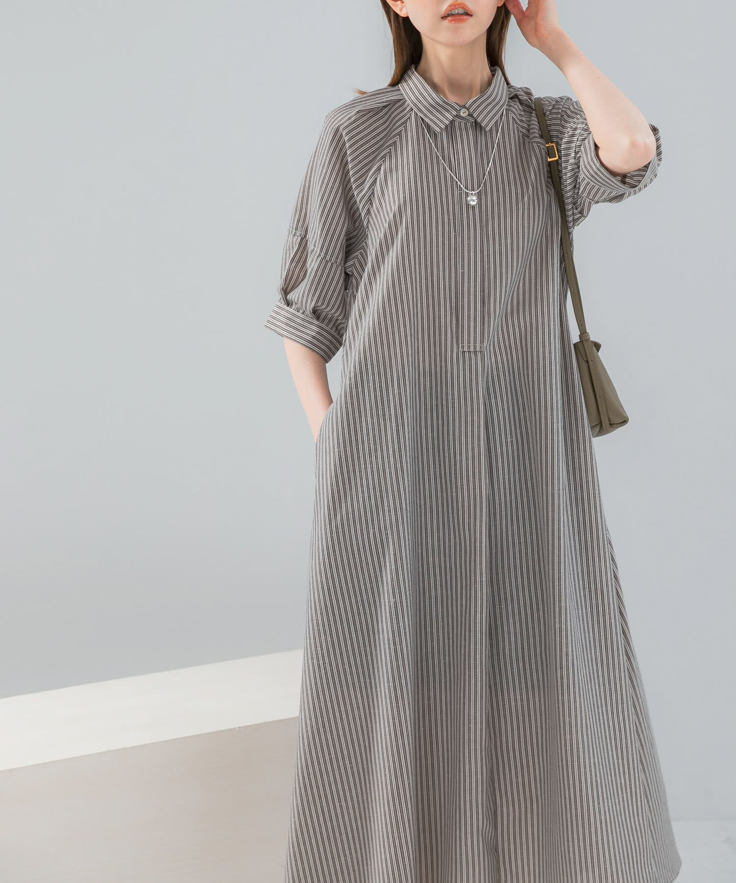 URBAN RESEARCH ROSSO「『WEB限定』『UR TECH Smart Linen Touch』イージーリネンシャツワンピース」|ワンピース|