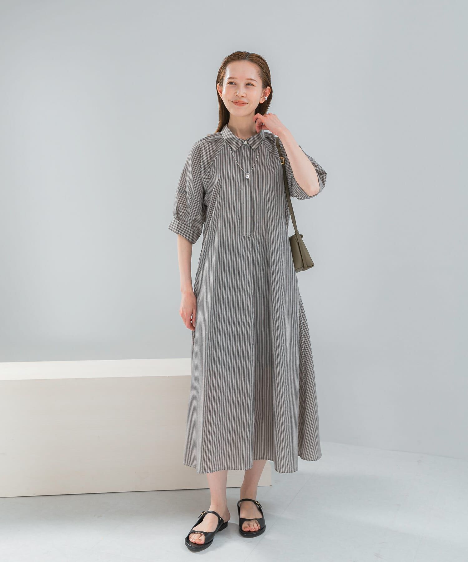 URBAN RESEARCH ROSSO「『WEB限定』『UR TECH Smart Linen Touch』イージーリネンシャツワンピース」|ワンピース|