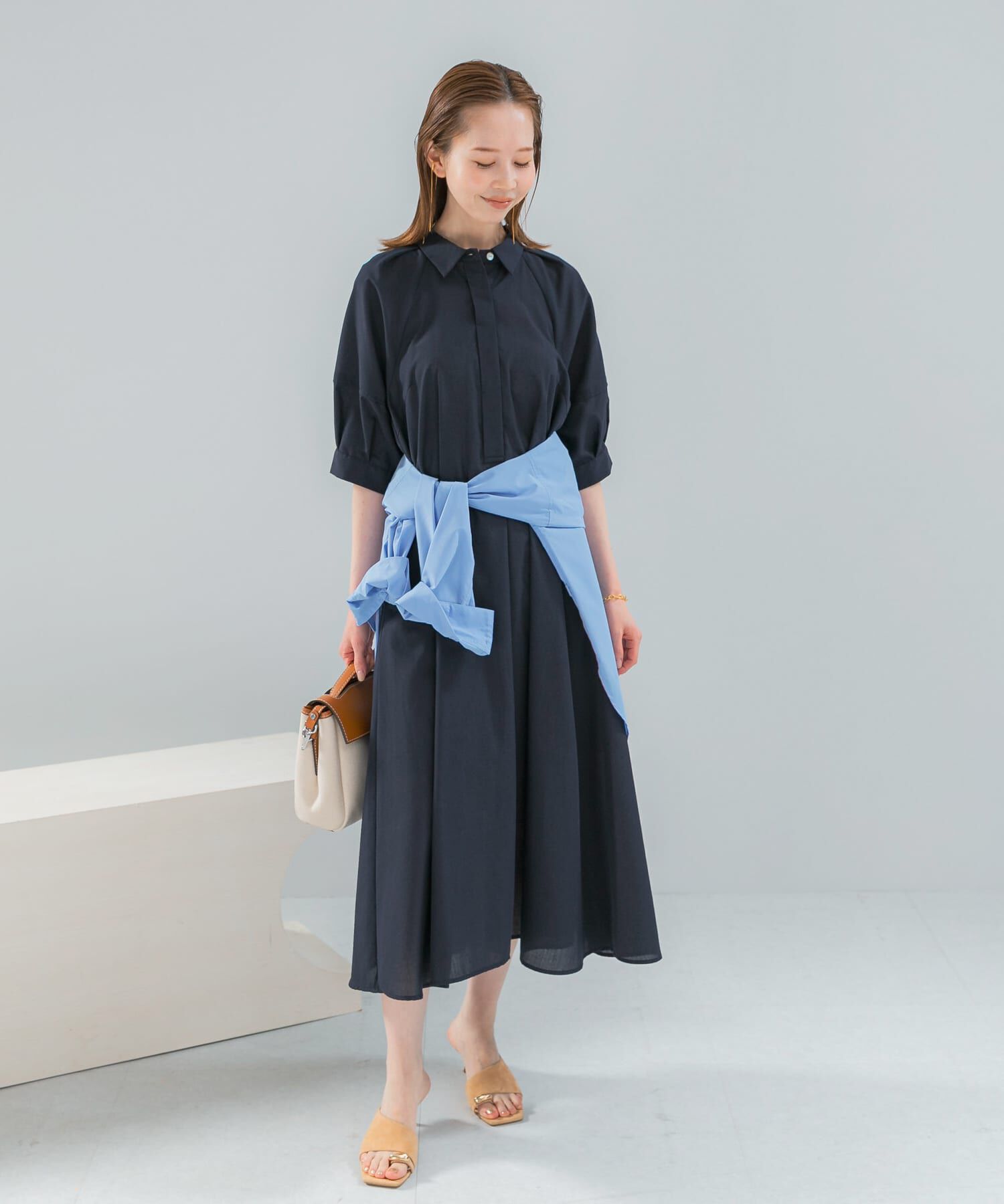 URBAN RESEARCH ROSSO「『WEB限定』『UR TECH Smart Linen Touch』イージーリネンシャツワンピース」|ワンピース|