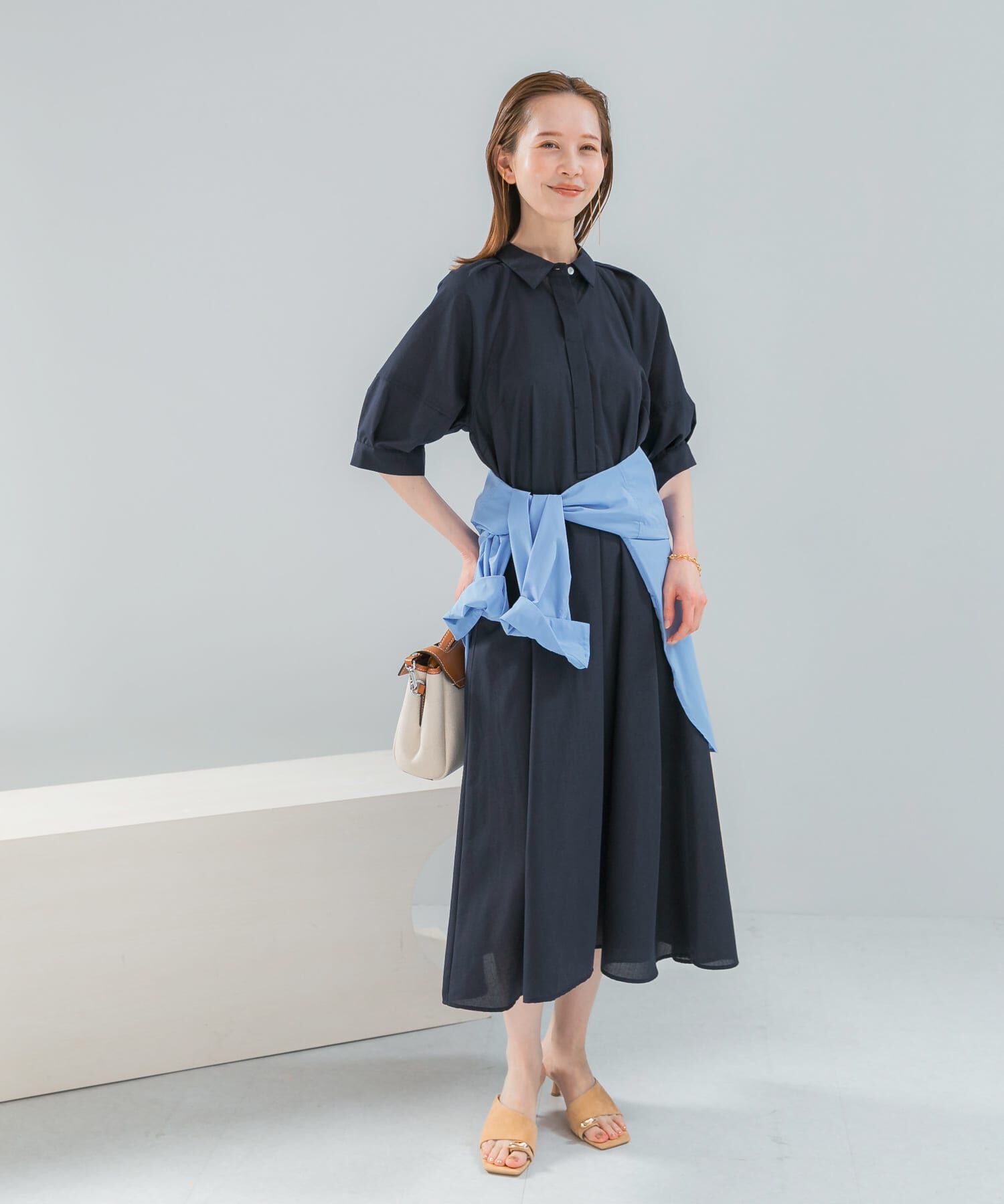 URBAN RESEARCH ROSSO「『WEB限定』『UR TECH Smart Linen Touch』イージーリネンシャツワンピース」|ワンピース|